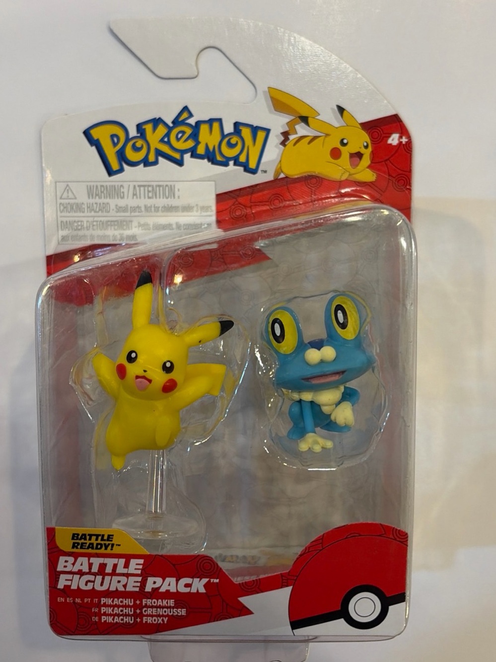 Pokemon Pikachu & Froakie Figure Set - Yellow & Blue